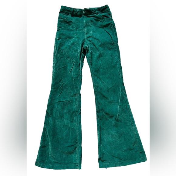 Princess Polly Green Corduroy Pants Nadia High Rise Flare Jeans Womens Size 2 - Picture 2 of 5